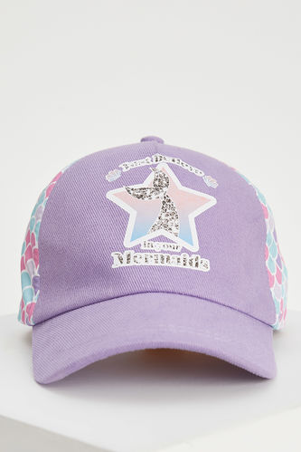 Kız Çocuk Deniz Kızı Baskılı Baseball Şapka