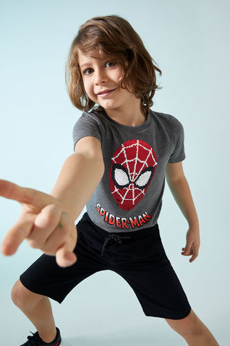 Boy Marvel Spiderman Licensed Regular Fit Crew Neck Short Sleeved T-Shirt