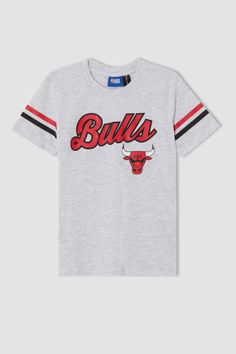 Erkek Çocuk   NBA Chicago Bulls Lisanslı Regular Fit Bisiklet Yaka Kısa Kollu Tişört