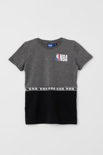 Boy Crew Neck Short Sleeve Colour Block NBA Printed T-Shirt