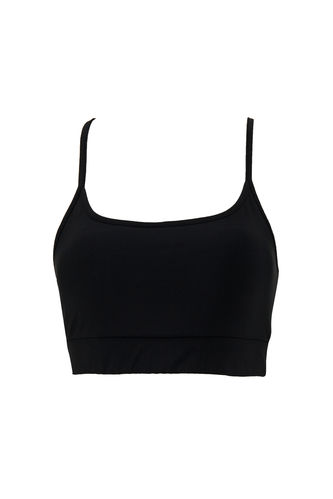 Black WOMAN Cross Back Sports Bra With Removable Padding 1975536