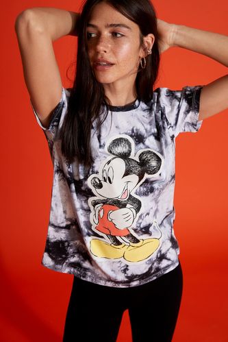 Mickey Mouse  Batik Oversize Fit Kısa Kollu %100 Pamuk Tişört