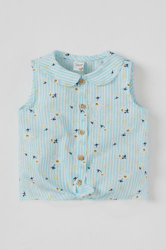Patterned Sleeveless Shirt