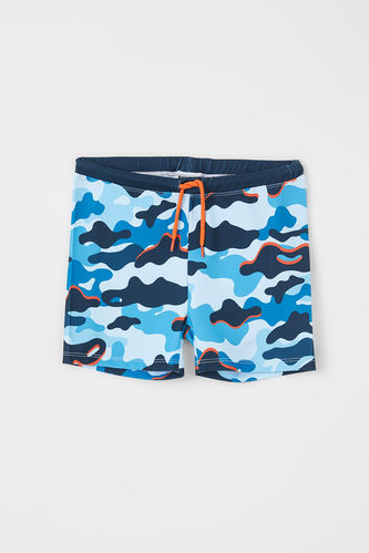 Boy Camouflage Patterned Swim Shorts