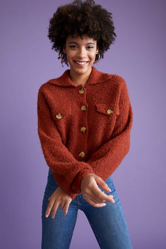 Relax Fit Crop Knit Cardigan