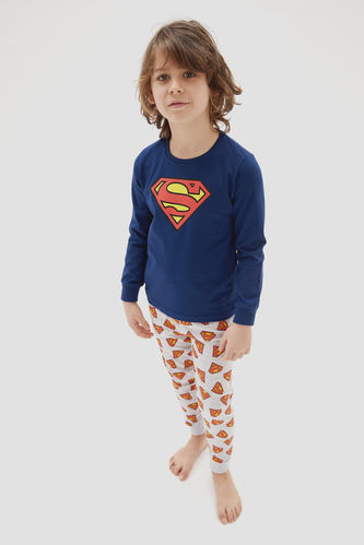 Boy Licensed Superman Long Sleeve Shirt And Trousers Pyjamas Set