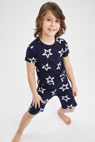 Erkek Çocuk Yıldız Desenli Kısa Kol Pijama Takımı