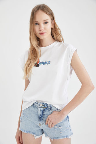 Printed Sleeveless T-Shirt