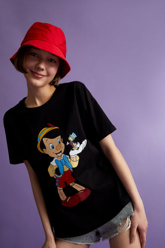 Disney Pinocchio Лицензиялық дөңгелек жаға үлкен Қысқа жеңді футболка