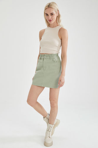 Slim Fit Woven Skirt