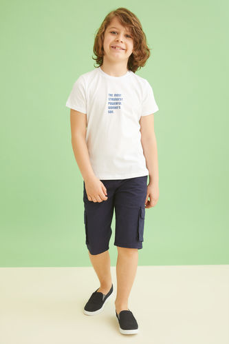 Boy Cargo Bermuda Shorts With Pockets