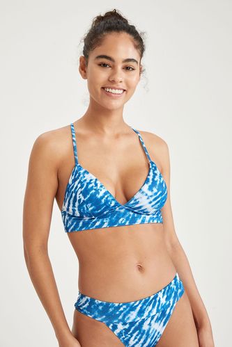 Batik Desenli Triangle Çapraz Askı Detaylı Bikini Üstü