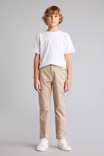 Erkek Çocuk - Genç Erkek Bej Düz Paça Gabardin Pantolonu Erkek Çocuk