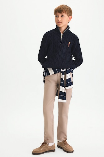Boy Straight Leg Gabardine Trousers