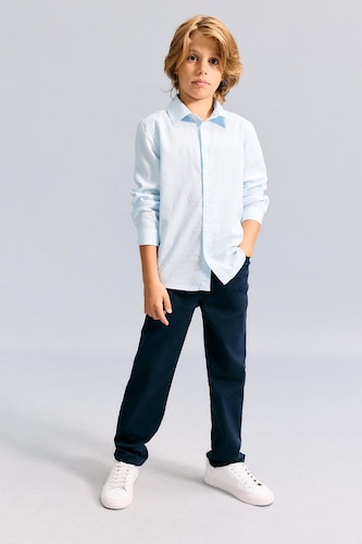 Young Boys - Teen Boys NAVY Man Regular Fit Gabardine Trousers