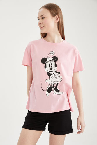 Regular Fit Mickey&Minnie Baskılı %100 Pamuk Tişört