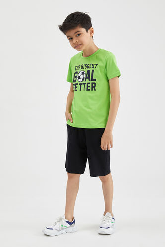 Boy Text Printed Short-Sleeved T-Shirt And Shorts Set