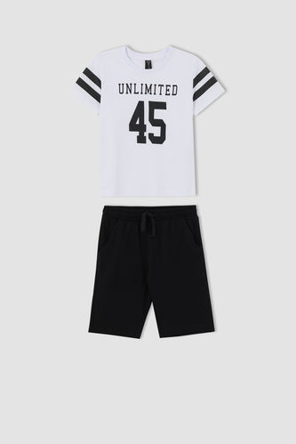Boy Printed T-Shirt And Shorts Set