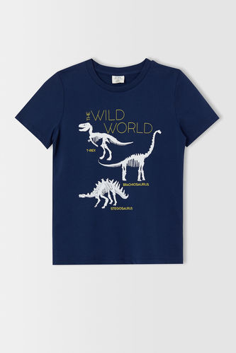 T-shirt à manches courtes à imprimé dinosaure pour garçon