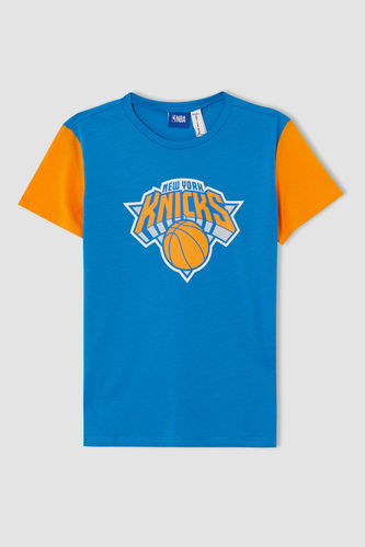 Kız Çocuk Defacto Fit Relax Fit NBA New York Knicks Lisanslı Kısa Kollu Tişört