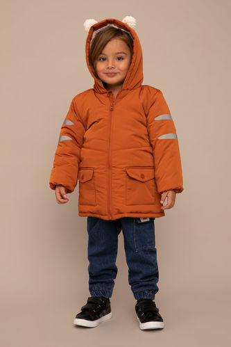 Baby Boy Hooded Plush Puffer Jacket
