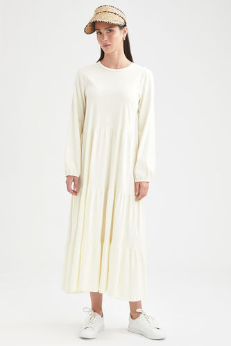 Modest- Relaxed Fit Long Sleeve Maxi Dress