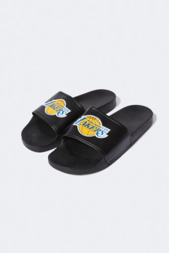 Black MAN Licensed Los Angeles Lakers Sandals 1977621 DeFacto