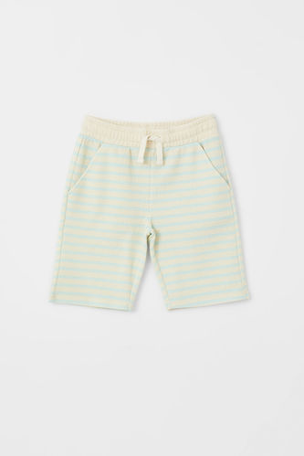 Boy Striped Drawstring Bermuda Shorts