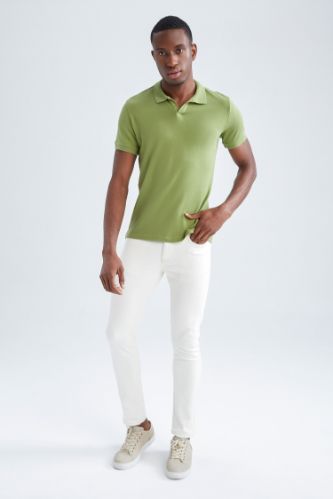 Green MAN Slim Fit Polo Neck Basic Knitwear Short Sleeved T Shirt