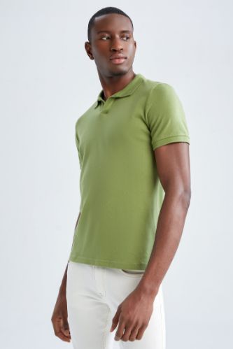 Olive top green polo