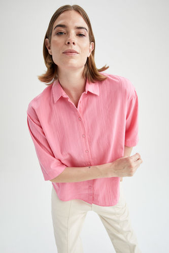 Рубашка с коротким рукавом стандартного кроя короткий рукав dobby для женщин
