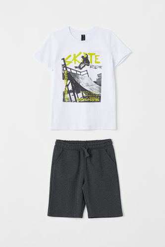 Boy Printed Short Sleeve T-Shirt And Shorts Set