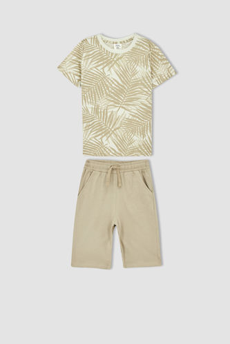 T-Shirt und Shorts mit Palmen Print