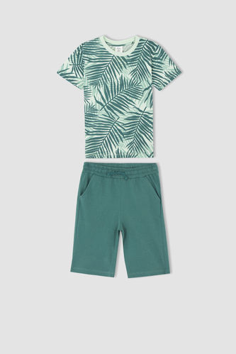 T-Shirt und Shorts mit Palmen Print