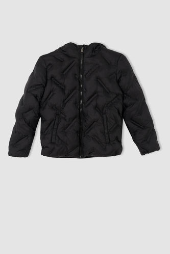 Boy Fleece Lined Hooded Puffer Jacket