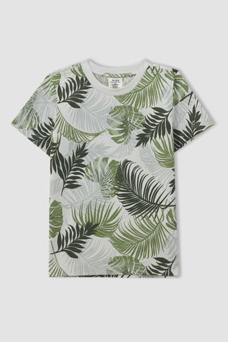 T-shirt à manches courtes à motif palmier pour garçon