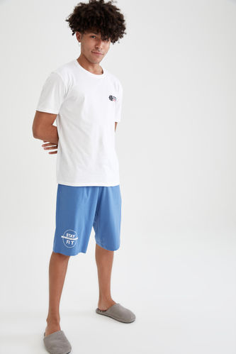 Regular Fit Printed Short Sleeve T-Shirt And Shorts Pyjama Set