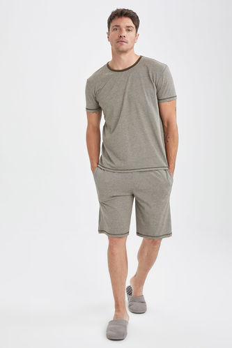 Regular Fit Basic Pyjama T-Shirt And Shorts Set