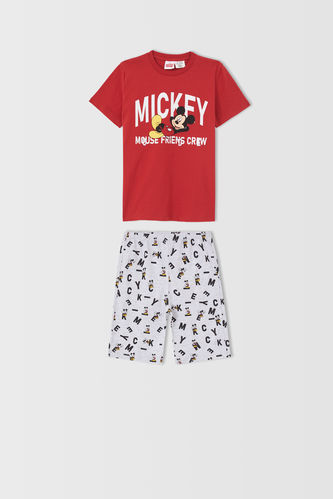 Boy Licensed Mickey Mouse Short Sleeve T-Shirt And Shorts Pyjamas Set