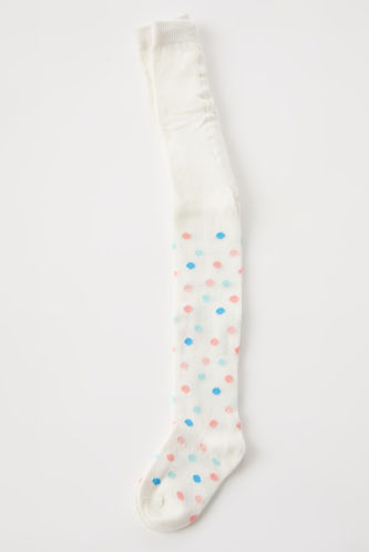 Kız Bebek Puantiye Desenli Külotlu Çorap