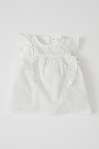 Chemise en coton basique sans manches pour bébé fille