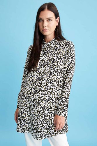Leopard Patterned Long Sleeve Tunic