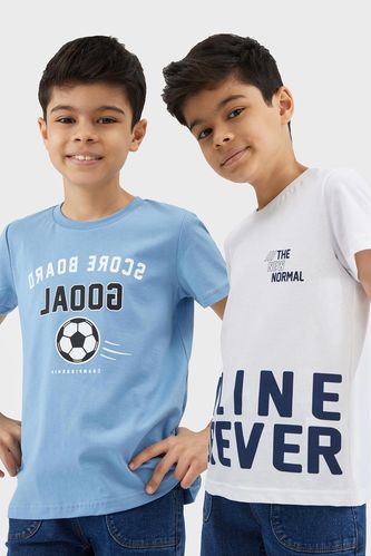 Boy Printed Short Sleeve Graphic Crew Neck T-Shirt (2 Pack)
