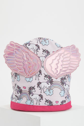 Girl's Unicorn Patterned And Winged Backpack