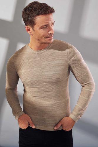 Slim Fit Boat Neck Knitted Pullover