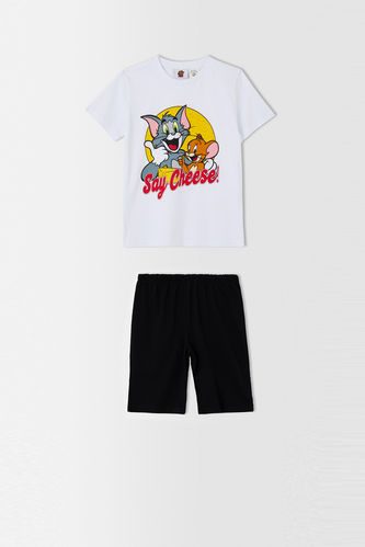 Boys Tom and Jerry Licensed Short Sleeve Pajamas Set