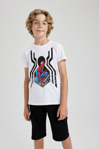 Boy Licensed Spider Man Short Sleeve Crew Neck T-Shirt