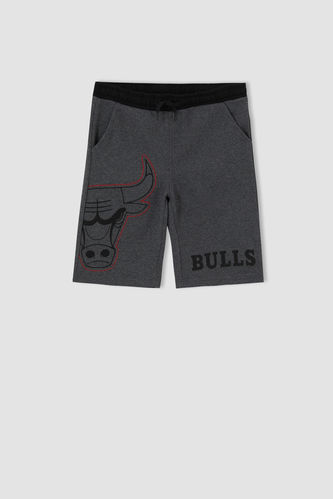 Erkek Çocuk   NBA Chicago Bulls Lisanslı Regular Fit Sweatshirt Kumaşı Şort