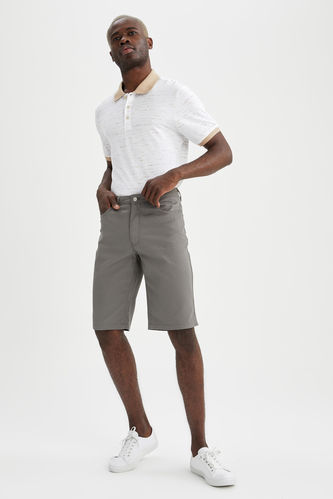 Patterned Short Sleeve Polo Shirt