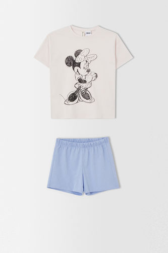 Kız Çocuk Minnie Mouse Lisanslı Kısa Kollu Pijama Takımı